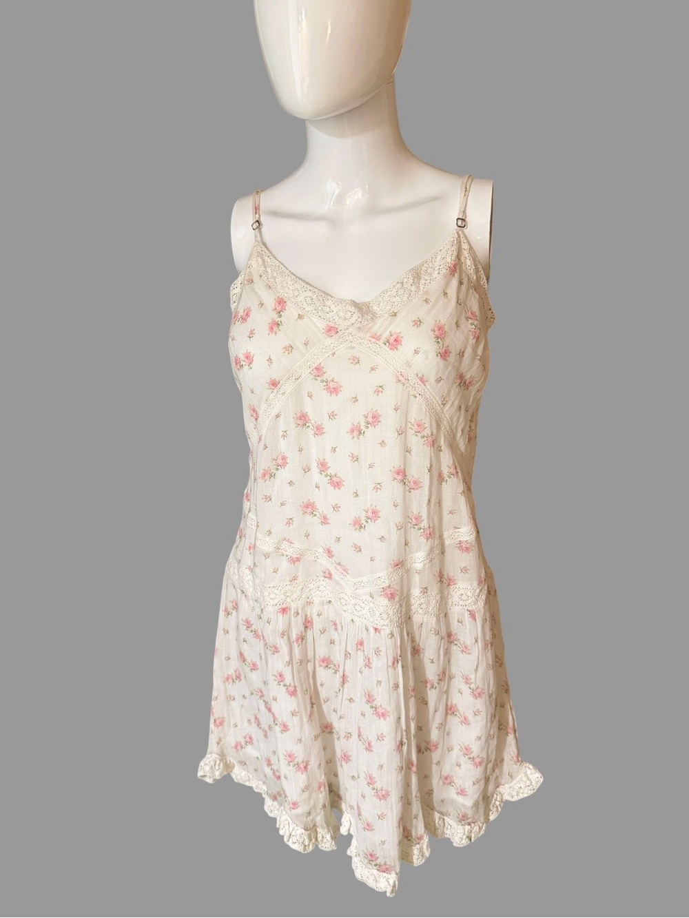 Ralph Lauren Cream Sun Dress with Pink Floral Print